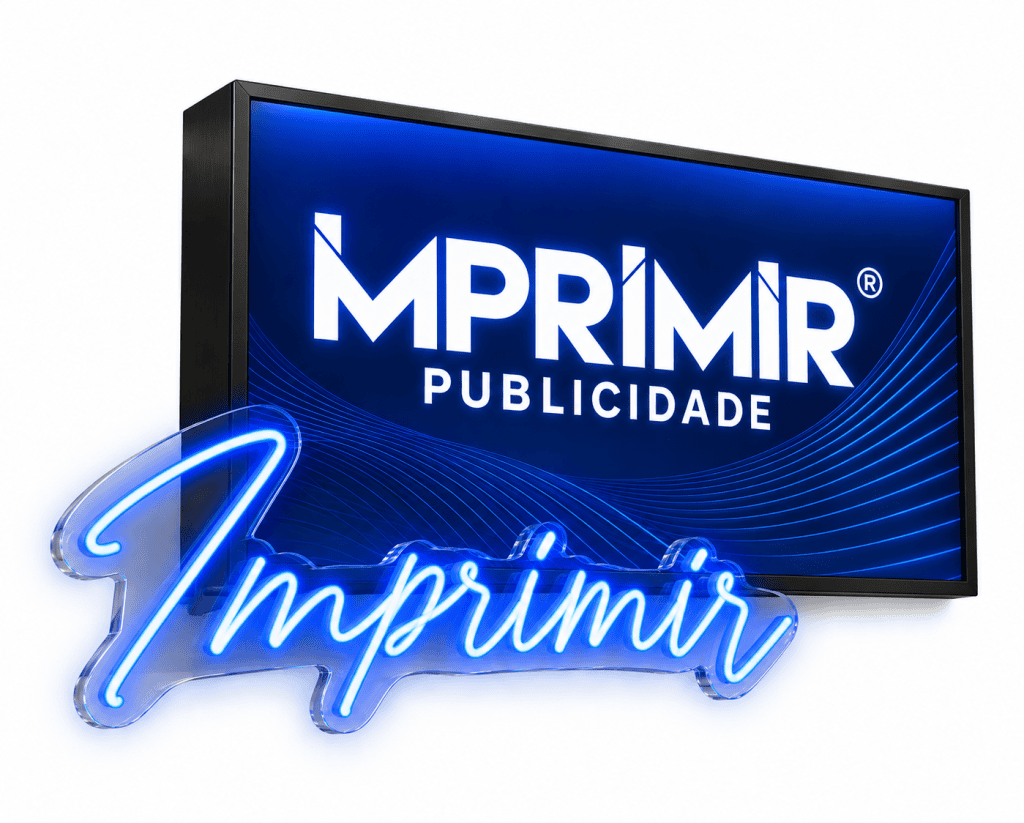 Letreiro Azul Iluminado